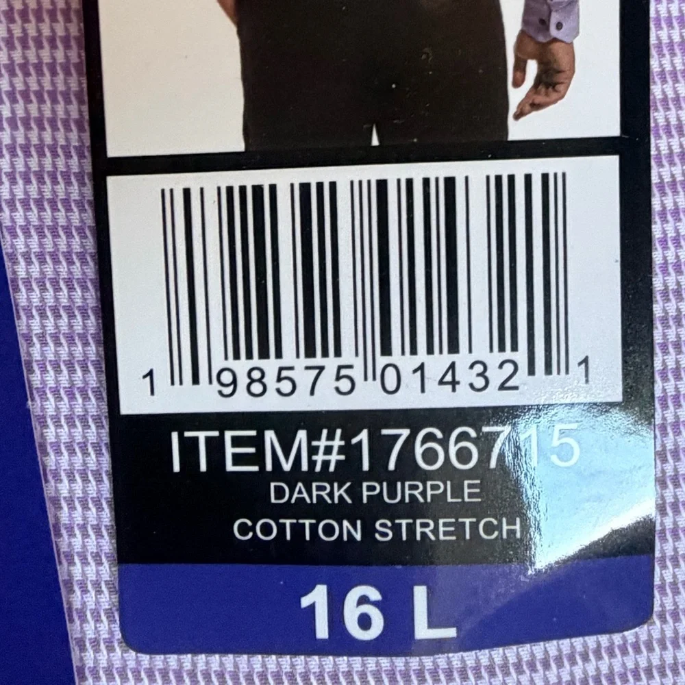 Duchamp London Slim Fit Lavender Men's Dress Shirt 16/L - Picture 8 of 8